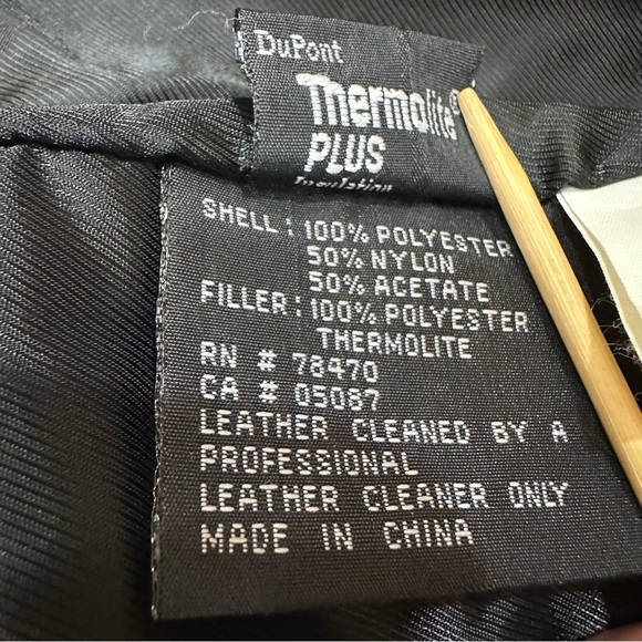 Leather Bomber Jacket Kenneth Cole Reaction Removal Liner Black 90's Y2K Size XL - Picture 8 of 9